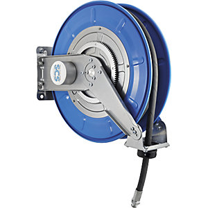 Schlauchaufroller für Luft, Wasser, Öl, bis 50 bar, Schlauch-Nennweite DN 12, Außenanschluss G 1/2'', Schlauchlänge 10 m.