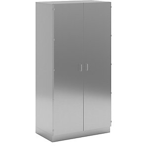 Reinraum-Hochschrank aus Edelstahl, 2 Flügeltür, Breite 1000 mm.