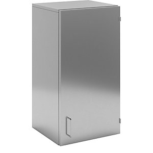 Reinraum-Wandhängeschrank aus Edelstahl, 1 Flügeltür, Breite 400 mm.