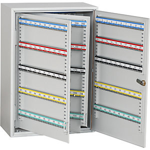 Schlüsselschrank, 300 Haken, HxBxT 550 x 380 x 205 mm, lichtgrau.