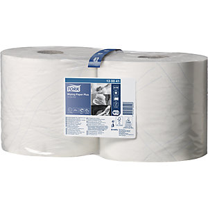 Mehrzweck-Papierwischtücher, Hybrid-Qualität, 2-lagig, weiß, VE 2 Rollen, 1500 Blatt/Rolle.