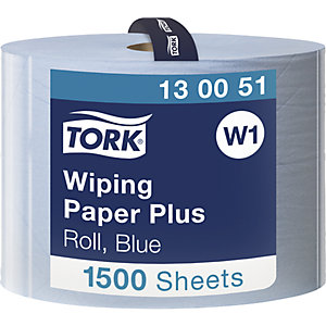 Mehrzweck-Papierwischtücher, stark, Hybrid-Qualität, 2-lagig, blau, VE 1 Rolle, 1500 Blatt/Rolle.