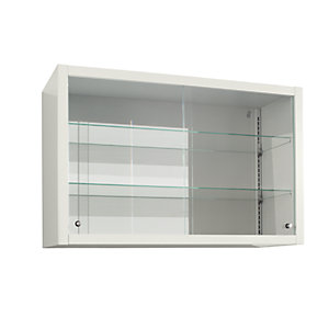 Medikamentenschrank, 2 Schiebetüren, 2 Fachböden, reinweiß.