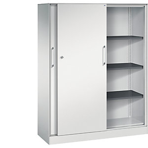 Schiebetürenschrank ASISTO, Höhe 1617 mm, Breite 1200 mm, lichtgrau/lichtgrau.
