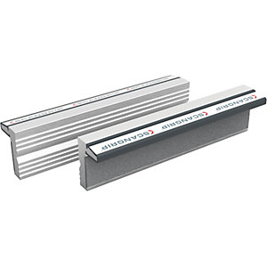 Magnet-Schraubstockbacken, neutrale Schutzbacken aus gehärtetem Aluminium, 1 Paar, Backenbreite 140 mm.