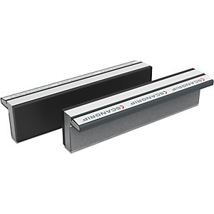 Magnet-Schraubstockbacken, aus gehärtetem Aluminium mit Gummiauflage, 1 Paar, Backenbreite 180 mm.