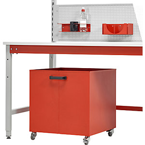 Rollbehälter, fahrbar, oben offen, HxBxT 600 x 600 x 650 mm.