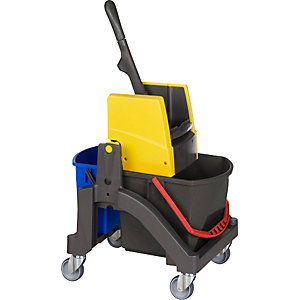 Nasswischwagen AQUVA, ohne Deichsel, mit 1 x 17-l-Eimer, 1 x 6-l-Eimer.