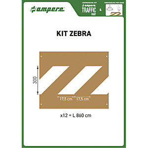 Schablonenset, für Zebrastreifen, 12 Schablonen, Karton.