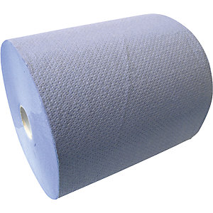 Papierhandtuchrolle, Zellstoff, blau, 3-lagig, Breite 203 mm, VE à 6 Rollen.