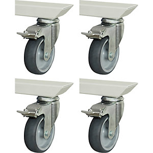 Rollensatz für adlatus 150, 4 Lenkrollen mit Feststeller, LxB 30 x 100 mm.