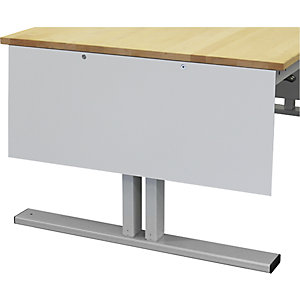 Scherblende, Alu-Polyethylenkern, für Tischtiefe 1000 mm.