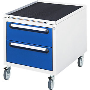 Roll-Container, mit 2 Schubladen, Schubladenhöhe 1 x 150/180 mm.