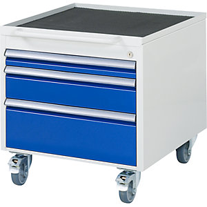 Roll-Container Serie 7000, mit 3 Schubladen, Schubladeninnenhöhe 1 x 60/120/180 mm.