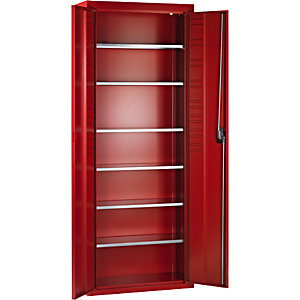 Magazinschrank, ohne Sichtlagerkästen, HxBxT 1740 x 680 x 280 mm, einfarbig, feuerrot.