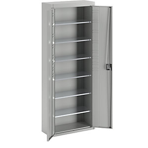 Magazinschrank, ohne Sichtlagerkästen, HxBxT 1740 x 680 x 280 mm, einfarbig, lichtgrau.