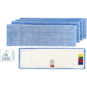Mikrofaser-Mopp mit ECO-Label, VE 5 Stk, blau / weiß.