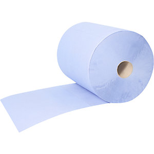 Papierwischtücher Multicel, Zellulose, 2-lagig, blau, VE 2 Rollen, 1000 Blatt/Rolle.