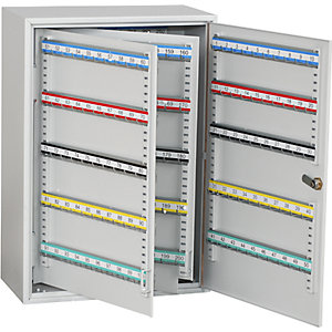 Schlüsselschrank, 250 Haken, HxBxT 550 x 380 x 205 mm, lichtgrau.
