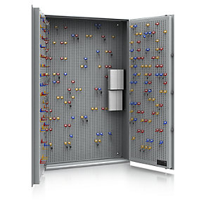 Schlüsseltresor, Sicherheitsstufe A und Euro-Norm S1, lichtgrau, HxBxT 1500 x 1000 x 200 mm, für max. 800 Haken.