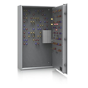 Schlüsseltresor, Sicherheitsstufe A und Euro-Norm S1, lichtgrau, HxBxT 1000 x 600 x 200 mm, für max. 300 Haken.
