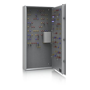 Schlüsseltresor, Sicherheitsstufe A und Euro-Norm S1, lichtgrau, HxBxT 1200 x 600 x 200 mm, für max. 350 Haken.