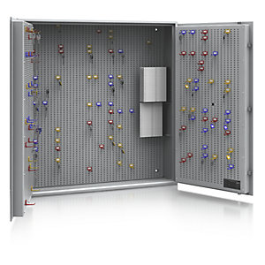 Schlüsseltresor, Sicherheitsstufe A und Euro-Norm S1, lichtgrau, HxBxT 1000 x 1000 x 200 mm, für max. 550 Haken.
